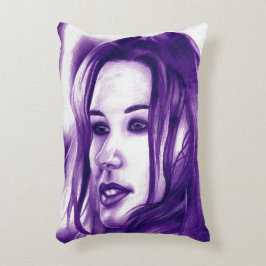 Lila Leute Frauen Portrait Original Art Throw Zierkissen