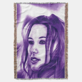 Lila Leute Frauen Portrait Originelle Kunst Decke
