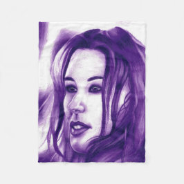 Lila Leute Frauen Portrait Originelle Kunst Fleecedecke