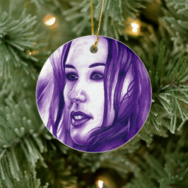 Lila Leute Frauen Portrait Originelle Kunst Keramik Ornament