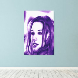 Lila Leute Frauen Portrait Originelle Kunst Leinwanddruck