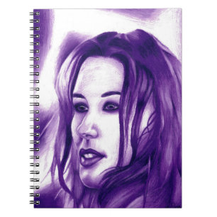 Lila Leute Frauen Portrait Originelle Kunst Notizblock