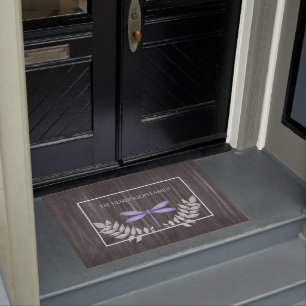 Lila Libelle Rustikale Personalisiert Doormat Fußmatte