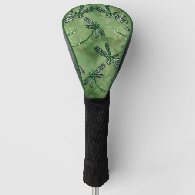 Lila Libellen auf Limon Golf Headcover (Vorderseite)