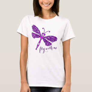 Lila Libellenfliege mit T - Shirt
