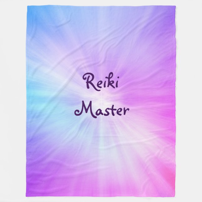 Lila Licht, Reiki Master Design Fleecedecke (Vorderseite)