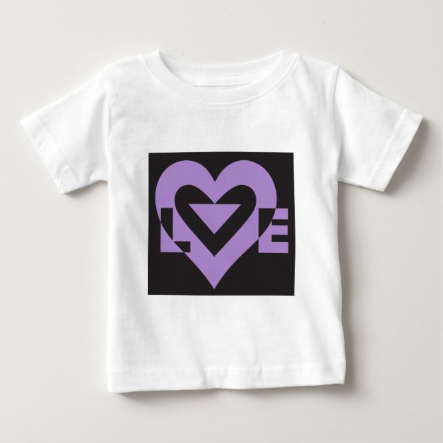 Lila Liebe auf Schwarz Baby T-shirt (Vorderseite)