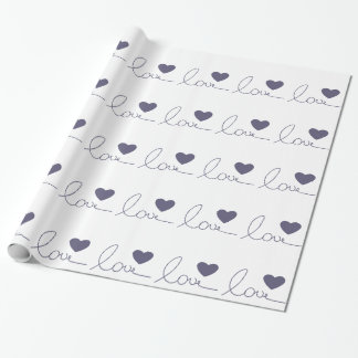 Lila Liebe-Herz Geschenkpapier