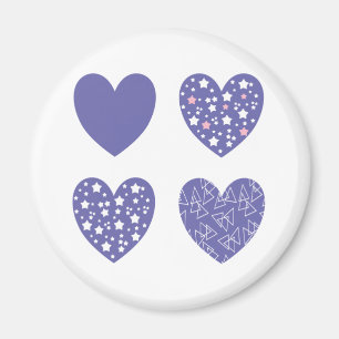 Lila Liebe Herz Magnet