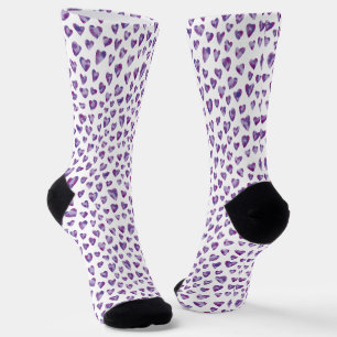 Lila Liebe Herzmuster Socken