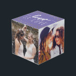 Lila Liebe ist Liebe Gold Confetti - Hochzeiten Fo Würfel<br><div class="desc">Foto-Würfel mit Platz für vier Ihrer Hochzeit Fotos,  mit Liebe ist Liebe auf einem lila Hintergrund mit Imitaten goldenen Konfetti geschrieben.</div>