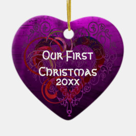 Lila Liebe Keramikornament