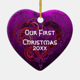 Lila Liebe Keramikornament