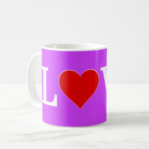 Lila LIEBE Moderner Chic Kaffeetasse