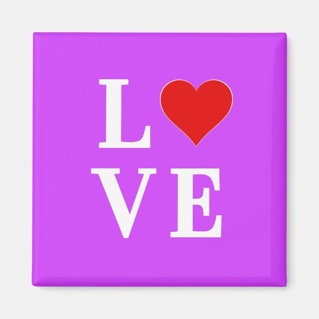 Lila LIEBE Moderner Chic Magnet (Vorne)