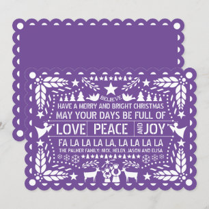 Lila Liebe Peace Joy Papel Picado Weihnachten