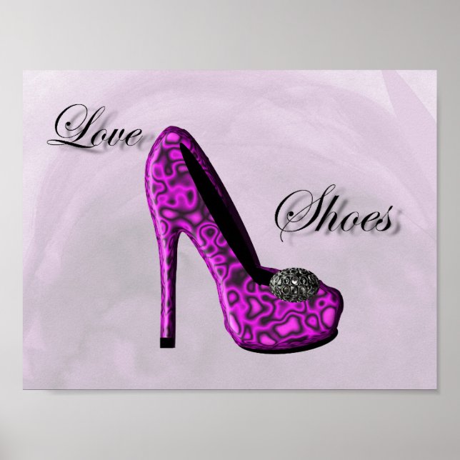Lila Liebe Schuhe Stiletto Fashion Poster (Vorne)