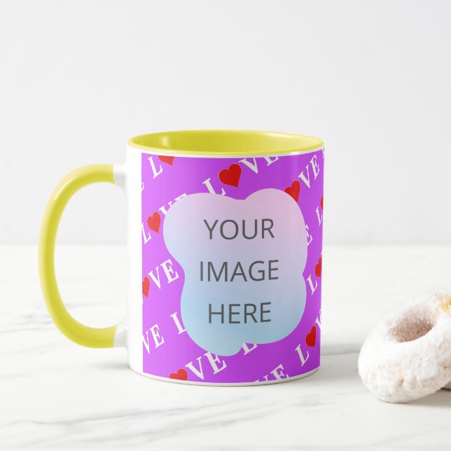 Lila LIEBE Tasse (Mit Donut)