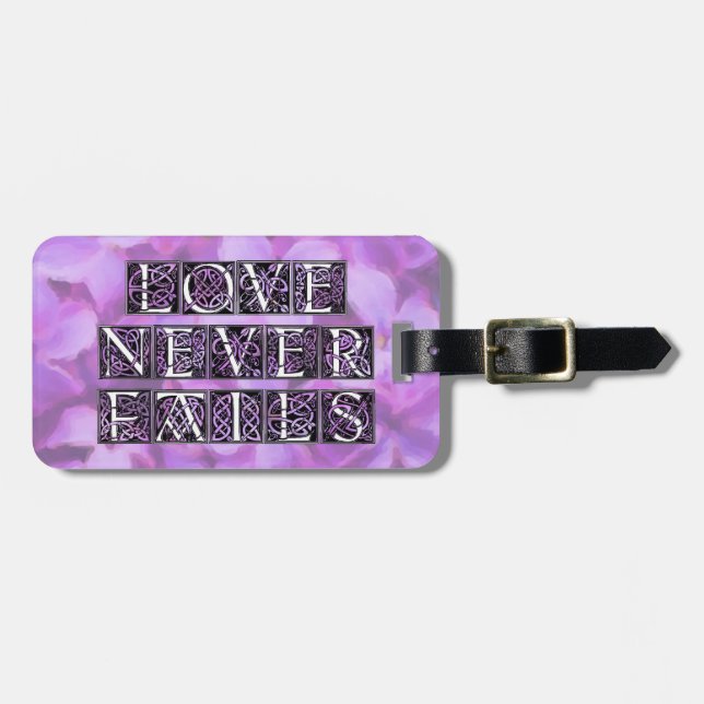 Lila Liebe versagt nie Gepäckanhänger (Vorderseite horizontal)