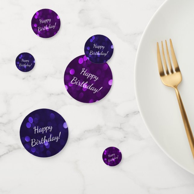 Lila Liebhaber Funkelnd Bokeh Lights Happy Geburts Konfetti (Gruppe)