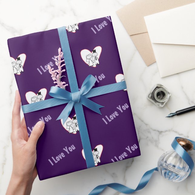Lila Liebhaber Geschenkpapier (Schenken)