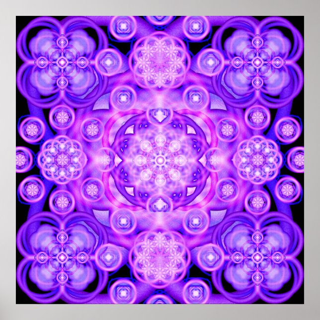 Lila Lights Mandala Poster (Vorne)