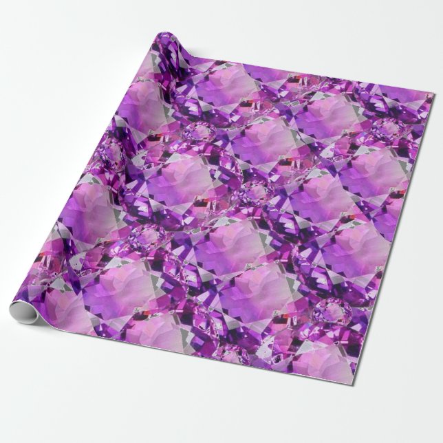 LILA LILA AMETHYST FEBRUAR-EDELSTEIN BIRTHSTONE GESCHENKPAPIER (Ungerollt)