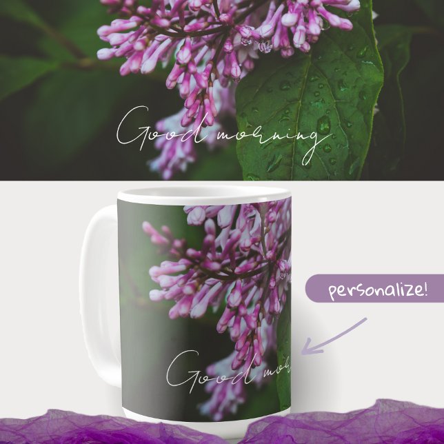 Lila lila Blume nach Regen Kaffeetasse (Von Creator hochgeladen)