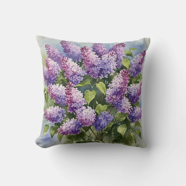Lila lila Frühjahr Blume Kissen (Vorderseite)