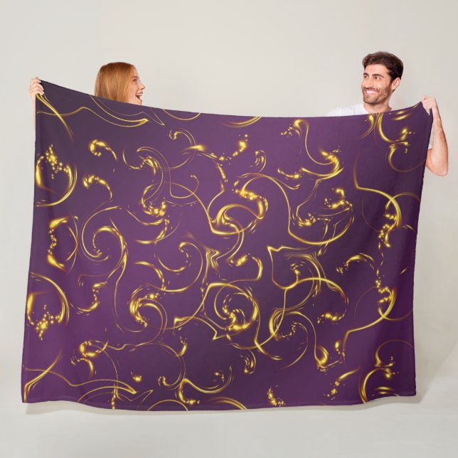 lila, lila, gold, golden, farbig, abstrakt, fleecedecke (Beispiel)