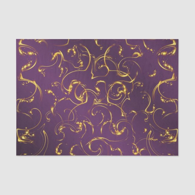 lila, lila, gold, golden, farbig, abstrakt, seidenpapier (Vorderseite)