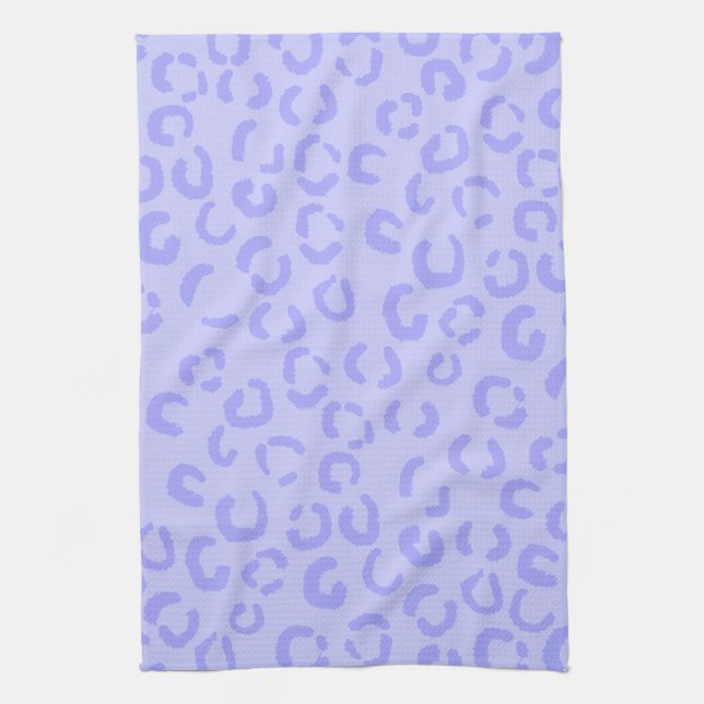 Lila lila Leopard-Druck-Pastellmuster Handtuch (Vertikal)