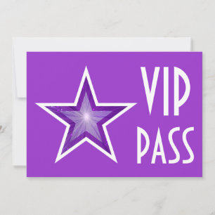 lila lila Star "VIP PASS" Einladung