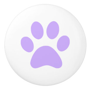 Lila lila Tatzen-Druck pawprint Keramikknauf
