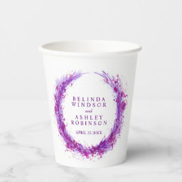 Lila Lila Wasserfarbenfrohe Hochzeit Pappbecher