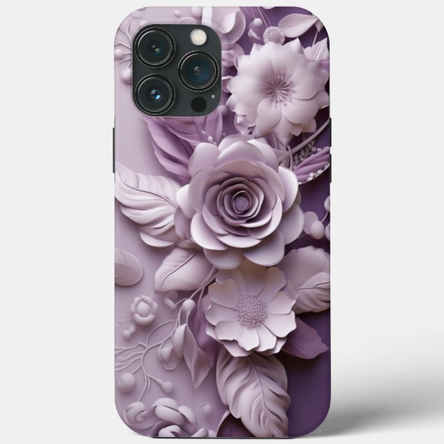 Lila Lilac Blume 3d Case-Mate iPhone Hülle (Rückseite)