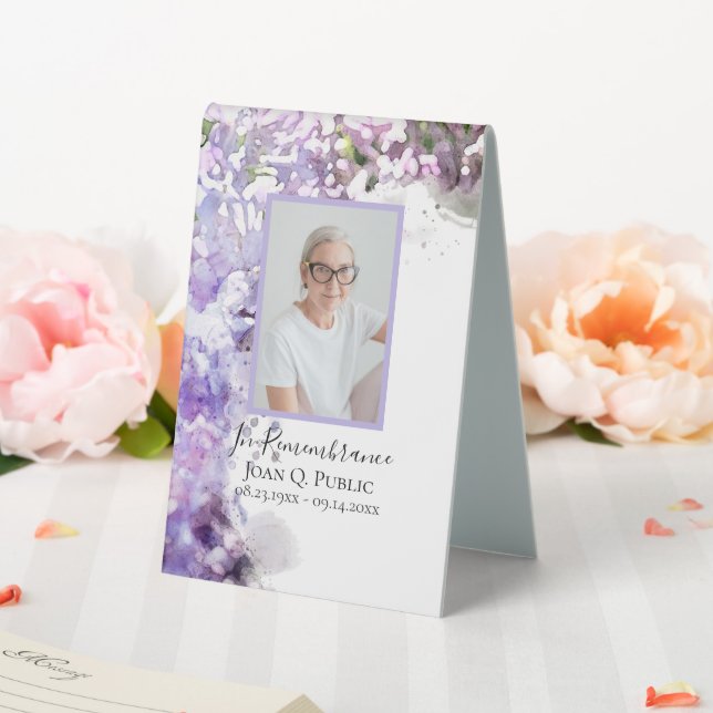 Lila Lilac Blume Beerdigung Tischaufsteller (In Situ (Hochzeit))