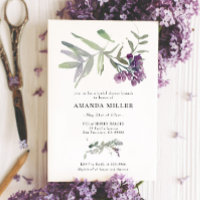 Lila Lilac Blume Bridal Dusche Einladung