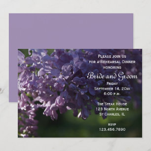 Lila Lilac Blume Hochzeit Probe Dinner Einladung