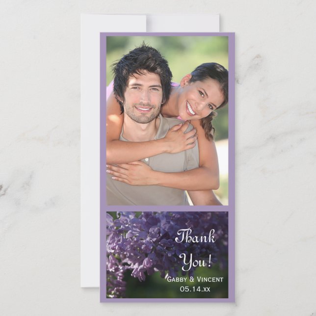 Lila Lilac Blume Hochzeit Vielen Dank Dankeskarte (Vorderseite)