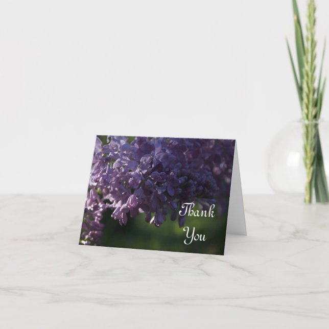 Lila Lilac Blume Vielen Dank Dankeskarte (Vorderseite)