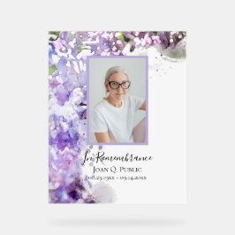 Lila Lilac Blume Wasserfarbenfeier Acrylschild