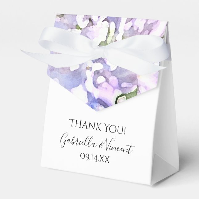 Lila Lilac Blume Wasserfarbenhochzeit Geschenkschachtel (Vorderseite)