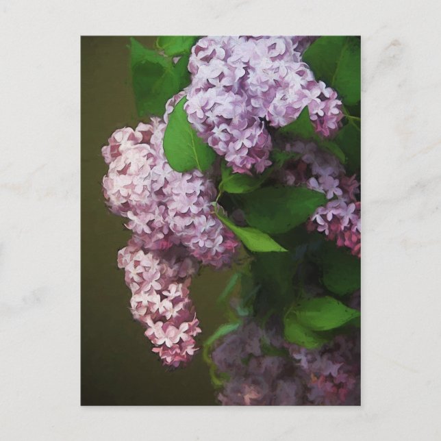 Lila Lilac Bouquet Malerei Postkarte (Vorderseite)