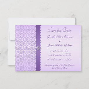 Lila Lilac Damask Ankündigung Datum freihalten