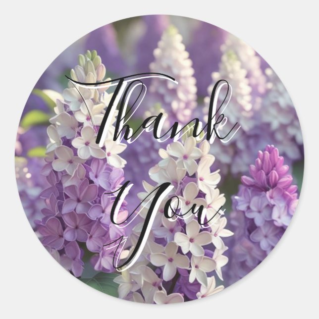 Lila Lilac Dankeschön Aufkleber (Vorderseite)