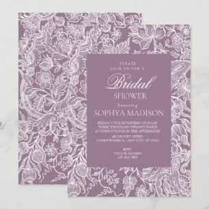 Lila Lilac Elegante Linie Wildblume Einladung
