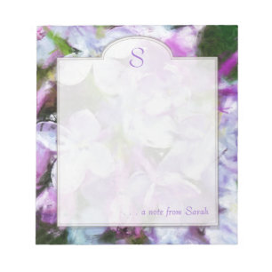 Lila Lilac Floral Art Custom Notepad Notizblock