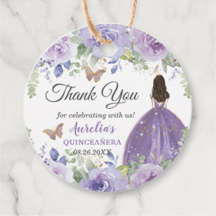 Lila Lilac Floral Butterfliegen Prinzessin Spanisc Geschenkanhänger