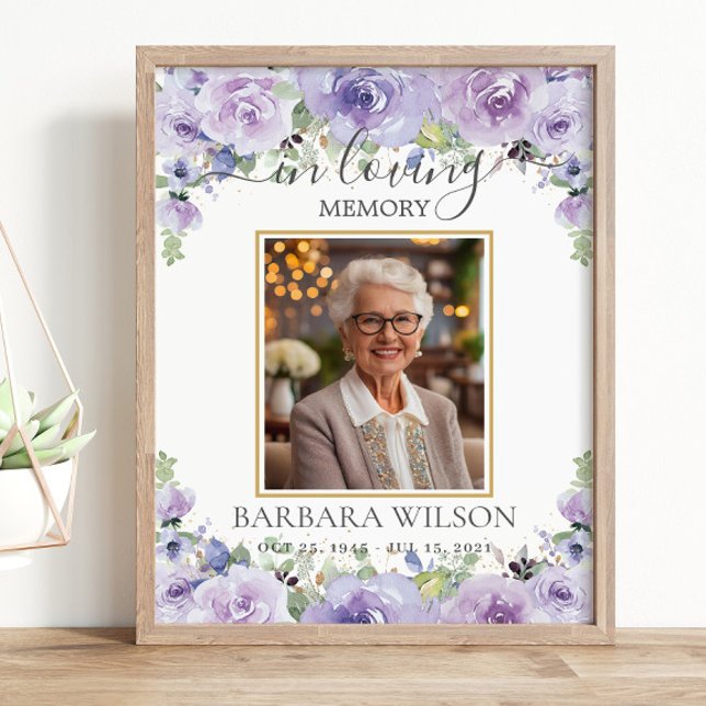 Lila Lilac Floral Foto Beerdigung gemeinsame Erinn Poster (Von Creator hochgeladen)